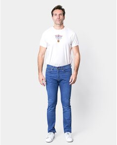 Мужские узкие джинсы с 5 карманами синего цвета Spagnolo, синий