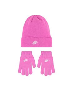 Комплект шапка и перчатки Nike, розовый