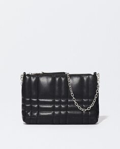 Женская сумка через плечо с ручкой-цепочкой и застежкой-молнией черного цвета Parfois, черный