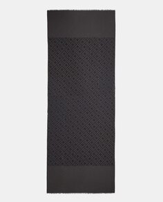 Длинный однотонный черный шарф с вышитым логотипом Tommy Hilfiger, черный