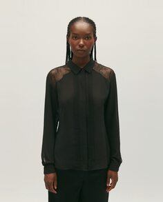 Черная кружевная женская рубашка Claudie Pierlot, черный