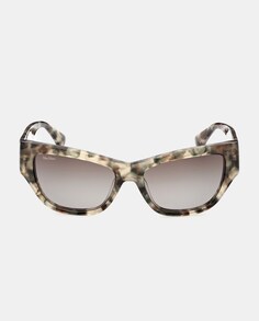 Женские солнцезащитные очки &quot;кошачий глаз&quot; из ацетата светло-гаванского цвета Max Mara, светло-коричневый