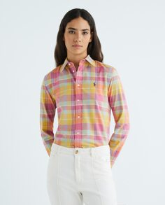 Женская рубашка из хлопка в клетку Polo Ralph Lauren, мультиколор