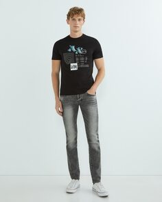 Мужские джинсы скинни J10 светло-серые стираные Armani Exchange, серый