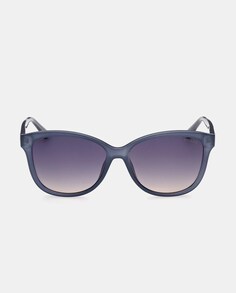 Полупрозрачные серые квадратные солнцезащитные очки с контрастными дужками Guess, серый