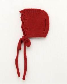 Вязаная шапочка для девочки начинается волнами красного цвета Foque, красный