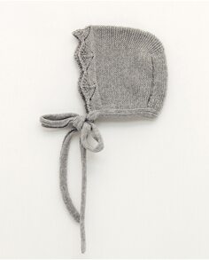 Вязаная шапочка для девочки с волнами светло-серого цвета Foque, светло-серый