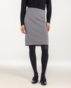 Прямая юбка жаккардовой вязки в полоску Naulover, темно-серый