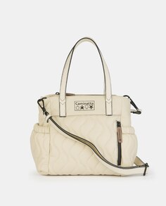 Мягкая сумка-шопер среднего размера с боковыми карманами бежевого цвета Caminatta, бежевый
