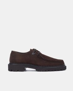 Мужские туфли на шнуровке из замши с бусинами Martinelli, темно коричневый