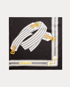 Шелковый шарф с принтом Lauren Ralph Lauren, серый