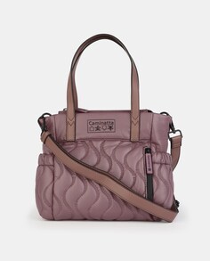 Мягкая сумка-шопер телесного цвета с боковыми карманами Caminatta