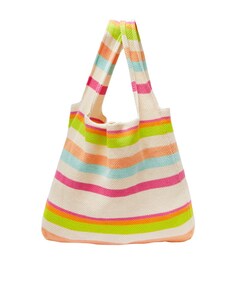 Женская сумка-шоперка в разноцветную полоску Jack &amp; Jones, бежевый