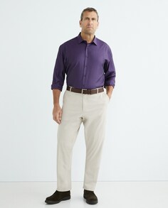 Мужская повседневная однотонная рубашка с длинным рукавом большого размера Mirto, фиолетовый