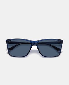 Синие мужские солнцезащитные очки прямоугольной формы с поляризационными линзами Polaroid, синий