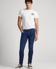 Мужские джинсы скинни Finsbury темно-синего цвета Pepe Jeans, синий