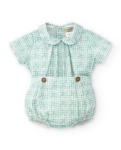 Комплект для мальчика: шаровары и блузка в мелкую клетку Pili Carrera, зеленый