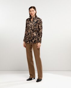 Женская блузка-рубашка с принтом El Corte Inglés, черный