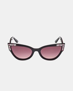 Черные женские солнцезащитные очки «кошачий глаз» Guess, черный