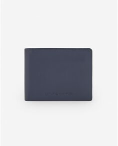 Складной кошелек из 100% кожи темно-синего цвета Adolfo Dominguez, синий