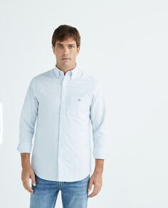 Однотонная мужская рубашка стандартного кроя Gant, светло-синий