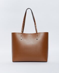 Жесткая сумка-шопер с заклепками Sfera, коричневый (Sfera)