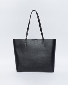 Жесткая сумка-шопер с заклепками Sfera, черный (Sfera)