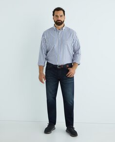 Рубашка в полоску стандартного кроя для мужчин больших размеров Gant, синий