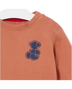 Хлопковая детская толстовка с медведем и логотипом Tous, оранжевый