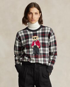 Женская клетчатая толстовка с мишкой поло Polo Ralph Lauren, мультиколор