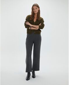 Широкие женские брюки средней посадки System Action, темно-серый