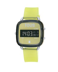 Цифровые женские часы D-Logo Fresh из поликарбоната с зеленым силиконовым ремешком Tous, зеленый