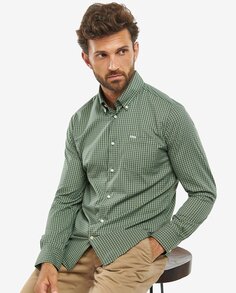 Мужская рубашка с длинным рукавом с принтом Barbour, зеленый