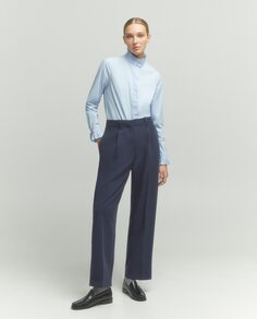 Женские классические брюки со складками Tintoretto, темно-синий