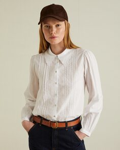 Женская рубашка из 100% хлопка с вышивкой Yerse, белый