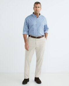 Мужская повседневная полосатая рубашка с длинными рукавами больших размеров Mirto, синий