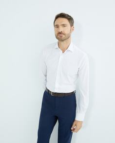 Мужская однотонная классическая рубашка стандартного кроя &quot; Performance&quot; Mirto, белый