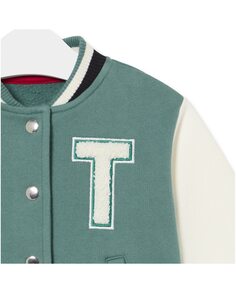 Детская хлопковая университетская куртка с логотипом Tous, зеленый