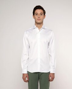 Обычная мужская рубашка увеличенной длины белого цвета Mirto, белый
