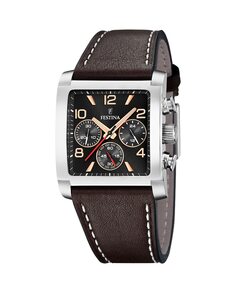 F20653/4 Timeless Chronograph Коричневые кожаные мужские часы Festina, коричневый