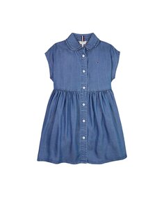 Платье для девочки с воротником и короткими рукавами Tommy Hilfiger, темно-синий