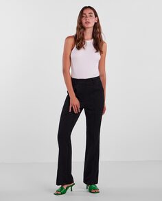 Женские однотонные классические брюки с расклешенной талией средней длины Yas, черный Y.A.S