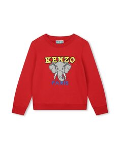 Толстовка для мальчика с рисунком спереди и круглым вырезом Kenzo, красный