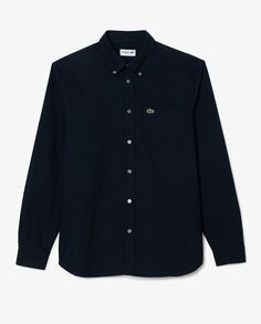 Рубашка оксфорд из хлопка стандартного кроя Lacoste, темно-синий