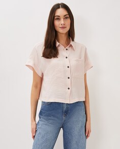 Женская рубашка с короткими рукавами и карманами Phase Eight, розовый