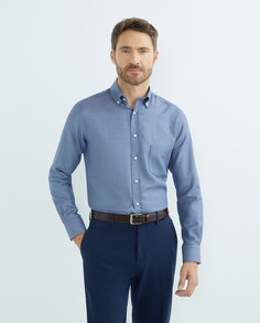Мужская повседневная клетчатая рубашка с длинными рукавами Mirto, синий