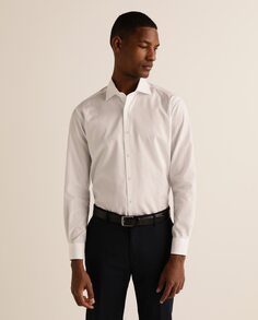 Классическая однотонная мужская рубашка белого цвета Mirto, белый