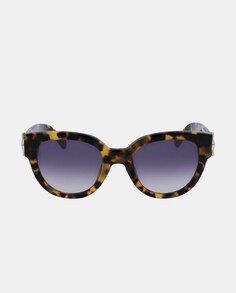 Женские солнцезащитные очки в круглой оправе коричневого цвета Гавана Longchamp, коричневый