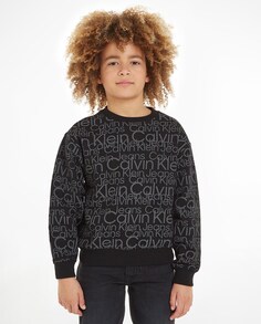 Черная толстовка для мальчика Calvin Klein, черный