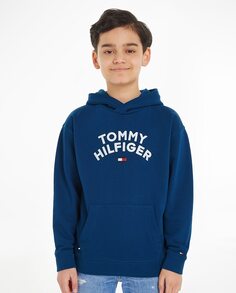 Толстовка с капюшоном и длинными рукавами для мальчика Tommy Hilfiger, синий